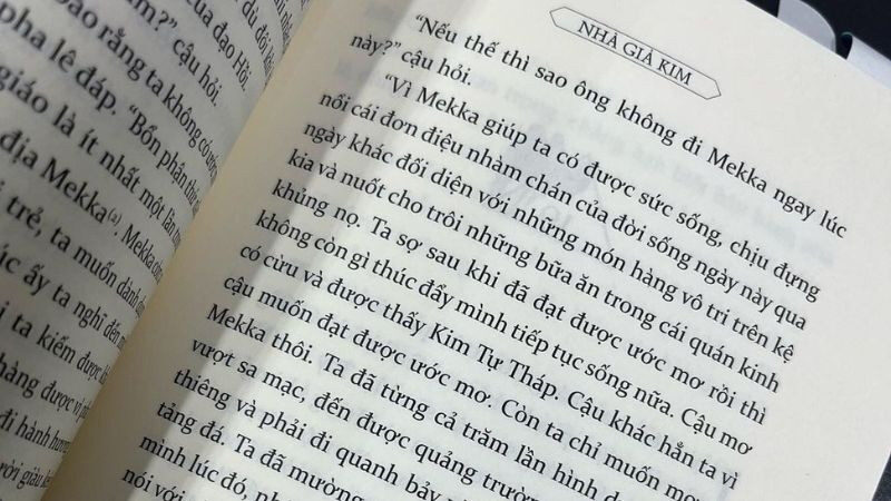 Một nội dung nhỏ trong cuốn sách Nhà Giả Kim
